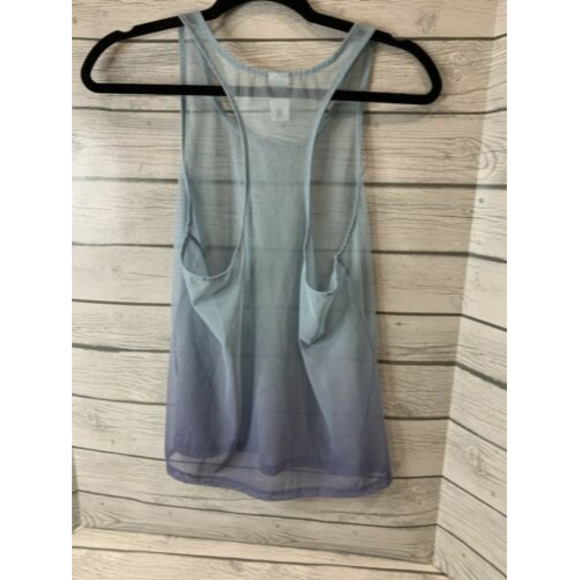 Victoria Secret Sport Size S Sheer Mesh Tank Top Racerback Blue Ombré VS Layer - Picture 3 of 10